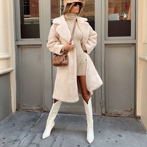 Princess Polly- Bellini Off White Knee Boots 8 * New